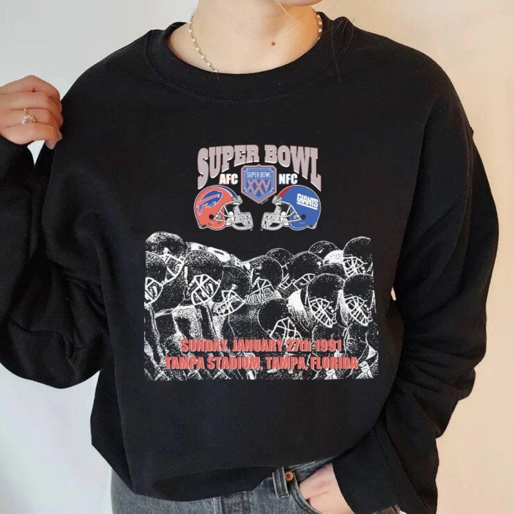 NY Giants Buffalo Bills Super Bowl Xxv 1989 Unisex Sweater, Sweatshirt - Picture 1 of 4